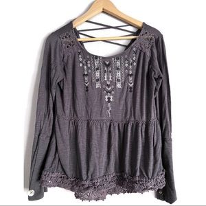 Knox Rose embroidered Boho Blouse size large